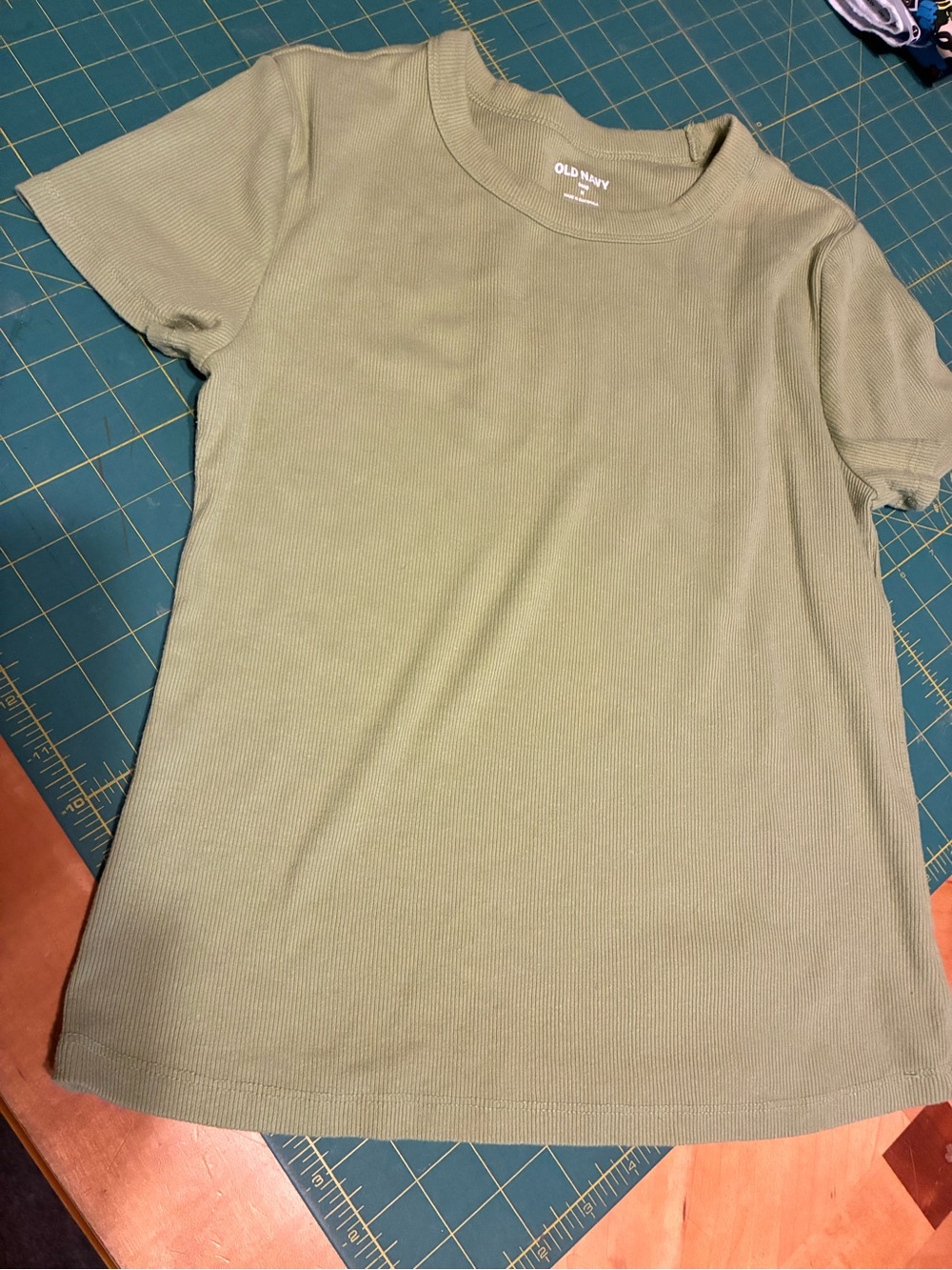 Old Navy Olive Green Short Sleeve Ribbed Tee - Kids